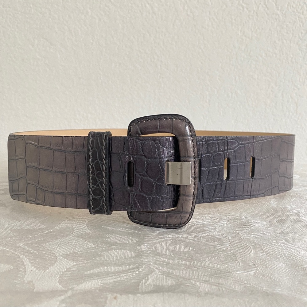 Banana republic croc Italian leather gray belt